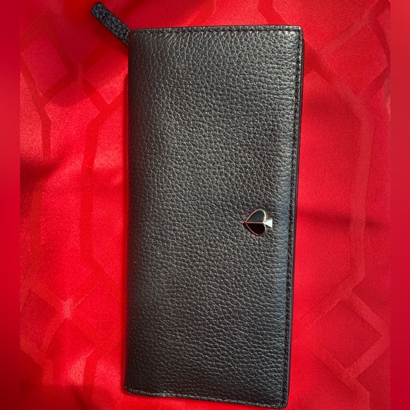 kate spade Accessories - kate spade Black Pebbled Leather Long Wallet